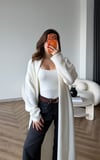 Yumoş Oversize Hırka Beyaz 2519