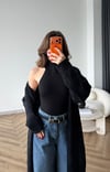 Yumoş Oversize Hırka Siyah 2519