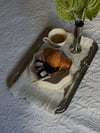 Stoneware Desenli Çiçek Sunum Tabağı