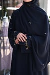 Nakışlı Abaya Şal Takım Lacivert