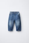  Erkek Çocuk Mavi Baggy Jean Pantolon Rahat Kalıp Günlük Kullanım