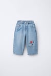 Çocuk Baskılı Baggy Jean Pantolon – Lastikli Bel, Rahat Kalıp, Günlük Kullanım, Modern Tasarım