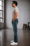 Connemara Jeans Erkek Likralı Regular Fit Mavi Jean Pantolon Yıkamalı Rahat Kalıp Denim