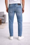 Erkek Açık Mavi Tapered Fit Jean Pantolon – 5 Cepli, Esnek Denim