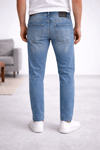 Erkek Açık Mavi Tapered Fit Jean Pantolon – 5 Cepli, Esnek Denim