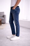 Erkek Açık Mavi Tapered Fit Jean Pantolon – 5 Cepli, Esnek Denim