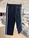 Erkek Çocuk Yan Şerit Detaylı Jean Pantolon – Lastikli Bel Rahat Kalıp Denim Pantolon