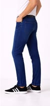 Erkek Slim Fit Mavi Kot Pantolon – Paça Katlamalı, Doğal Yıkamalı Pantolon