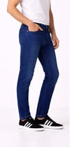 Erkek Slim Fit Mavi Kot Pantolon – Paça Katlamalı, Doğal Yıkamalı Pantolon