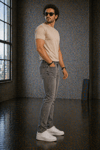 Jeans Erkek Gri Regular Fit Likralı Jean Pantolon Rahat Kalıp Günlük Denim