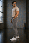 Jeans Erkek Gri Regular Fit Likralı Jean Pantolon Rahat Kalıp Günlük Denim