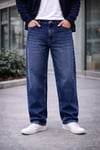 Jeans Erkek Orta Baggy Fit Kot Pantolon Mavi