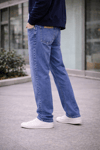 Jeans Erkek Orta Baggy Fit Kot Pantolon Mavi