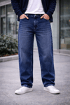 Jeans Erkek Orta Baggy Fit Kot Pantolon Mavi