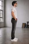 Jeans Erkek Slim Fit Siyah Jean Pantolon Hafif Kimyasal Yıkamalı Modern Kesim