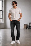 Jeans Erkek Slim Fit Siyah Jean Pantolon Hafif Kimyasal Yıkamalı Modern Kesim