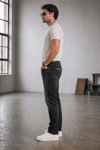 Jeans Erkek Slim Fit Siyah Jean Pantolon Hafif Kimyasal Yıkamalı Modern Kesim