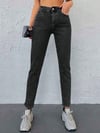 Jeans Kadın Antrasit Yüksek Bel Likralı Slim Fit Jean Pantolon Toparlayıcı Esnek Denim