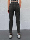 Jeans Kadın Antrasit Yüksek Bel Likralı Slim Fit Jean Pantolon Toparlayıcı Esnek Denim