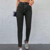 Jeans Kadın Antrasit Yüksek Bel Likralı Slim Fit Jean Pantolon Toparlayıcı Esnek Denim