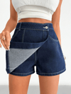 Jeans Kadın Lacivert Yüksek Bel Denim Şort Etek – Asimetrik Tasarım Jean Skort