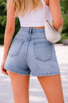 Jeans Kadın Mavi Yüksek Bel Denim Şort – Rahat Kalıp Jean Şortt