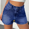 Jeans Kadın Mavi Yüksek Bel Mini Jean Şort Günlük Rahat Yazlık Denim Şort