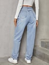 Jeans Kadın Yüksek Bel Çapraz Düğmeli Baggy Jean PantolonN