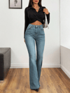 Jeans Kadın Yüksek Bel İspanyol Paça Jean Pantolon – Slim Fit Flare Denim