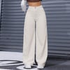 Kadın Bej Yüksek Bel Wide Leg Jean Pantolon Bol Paça Rahat Kesim Günlük Denim