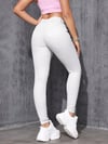 Kadın Beyaz Yüksek Bel Skinny Fit Jean Pantolon Esnek Dar Paça Günlük Denim