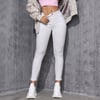 Kadın Beyaz Yüksek Bel Skinny Fit Jean Pantolon Esnek Dar Paça Günlük Denim