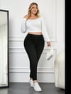 Kadın Büyük Beden Yüksek Bel Likralı Paçası Yırtmaç Detaylı Skinny Jean Pantolonn