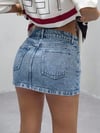 Kadın Düşük Bel Jean Mini Etek