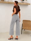 Kadın Gri Paçası Kesik Yüksek Bel Wide Leg Bol Paça Jean Pantolon