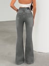 Kadın Yüksek Bel Gri İspanyol Paça Jean — Dar Kesim Flare (Bootcut) Kot PantolonNN