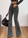 Kadın Yüksek Bel Gri İspanyol Paça Jean — Dar Kesim Flare (Bootcut) Kot Pantolon
