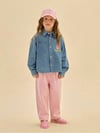 Kız Çocuk Denim Gömlek Tavşan Nakışlı Uzun Kollu Kot Gömlek