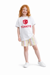 Türkiye Baskılı Oversize Çocuk Tişört – World Cup Temalı Pamuklu Kısa Kollu T-Shirt Dünya Kupası 