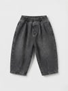 Unisex Çocuk Antrasit Balloon Fit Jean Pantolon Lastikli Bel Rahat Kesim