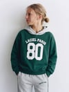 Unisex Çocuk Kapüşonlu 80 Baskılı Sweatshirt ve Jogger Alt Üst 2'li Eşofman Takımı Yeşil Gri