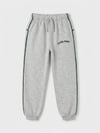 Unisex Çocuk Kapüşonlu 80 Baskılı Sweatshirt ve Jogger Alt Üst 2'li Eşofman Takımı Yeşil Gri