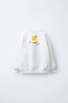 Unisex Çocuk Limon Baskılı Sweatshirt ve Çizgili Pantolon 2'li Takımm