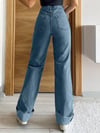 Yüksek Bel Geniş Paça (Wide Leg) Kadın Jean Pantolon — Rahat Kalıp Günlük Denim