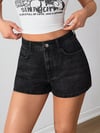 Yüksek Bel Siyah Jean Şort Kadın  Denim Şort