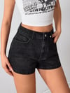 Yüksek Bel Siyah Jean Şort Kadın  Denim Şort