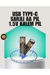1.5V AA Şarjlı Lityum Pil | 1000+ Kez Şarj Edilebilir | Hızlı Type-C Şarj (2 Adet)