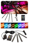 12 Ledli RGB Işıklı Araç Içi Ayak Altı Led Oto Ampul Kumandalı 7 Renk