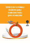 120 W Şarj ve Veri Aktarımı Kablo– 3 Başlıklı Çok Amaçlı Kablo Yüksek Hızlı