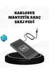 15W Manyetik Kablosuz Şarj Pedi Araç Masa Kullanımına Uygun Qi Şarj Cihazı